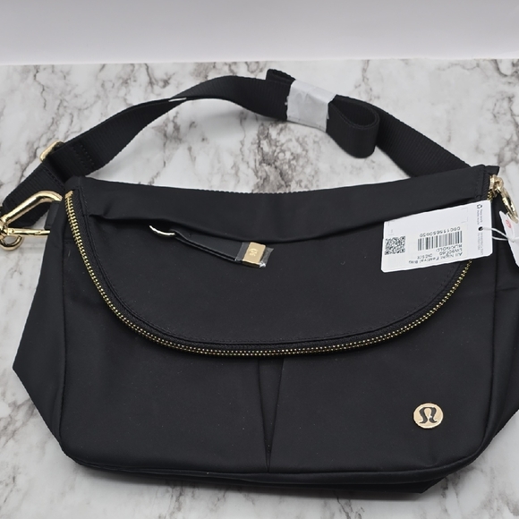 lululemon athletica Black Crossbody Bag with Gold Accents - Picture 2 of 5